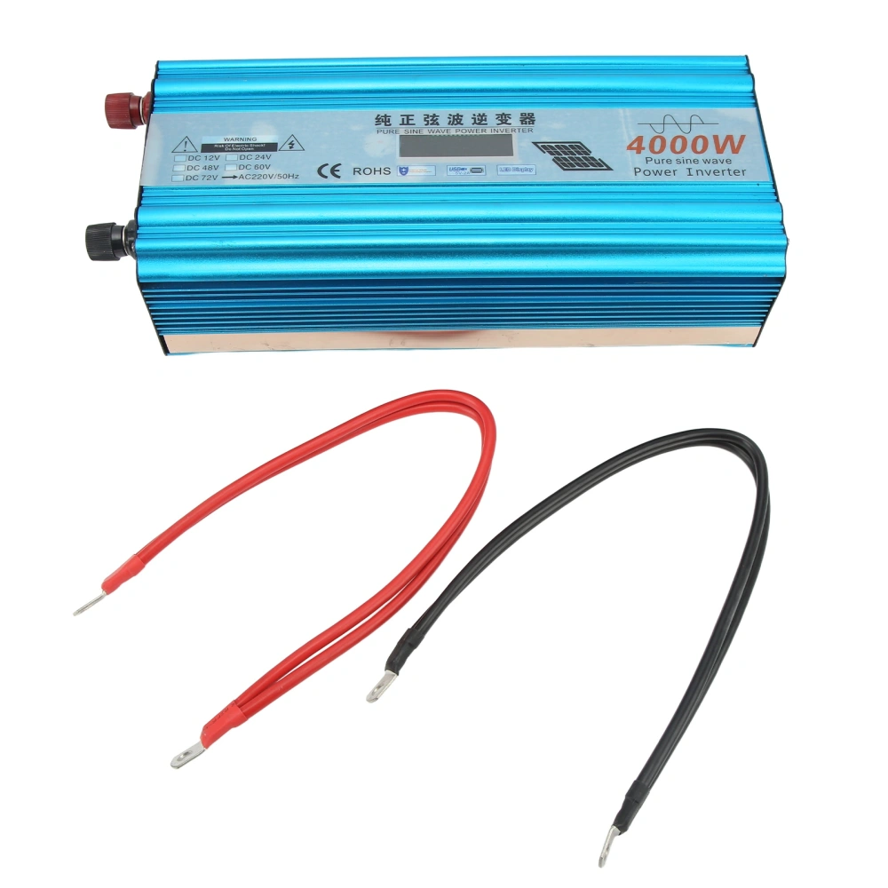 4000 Watt Pure Sine Wave Power Inverter DC60V 72V to AC220V Inverter for Home Appliances Vehicles Industry