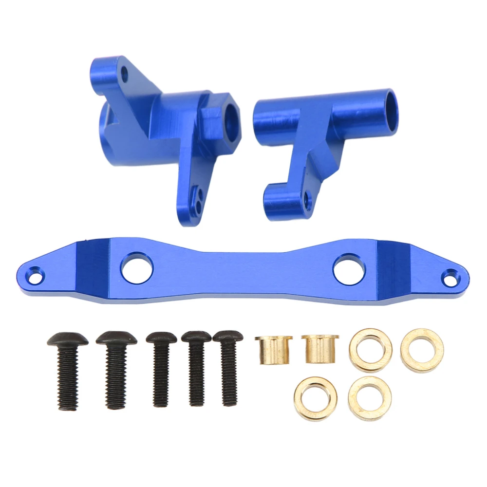 Aluminum Steering Assembly High Strength Lightweight Replacement Steering Set for Redcat Racing Shredder 1/6 RC Car Blue