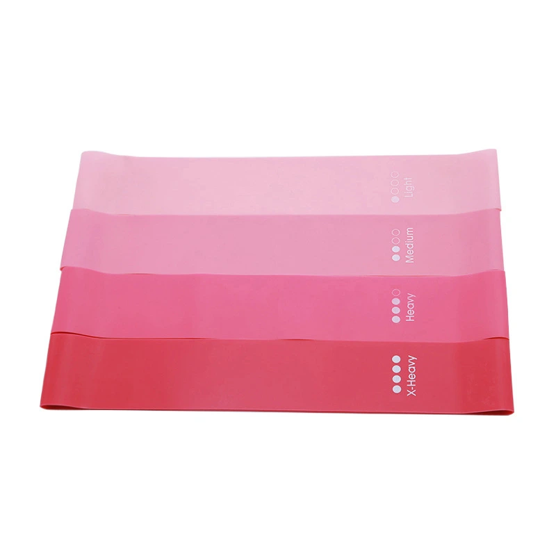 4PCS Elastic Tension Belts TPE Resistance Band Loops for Fitness Training Body Shaping Pink