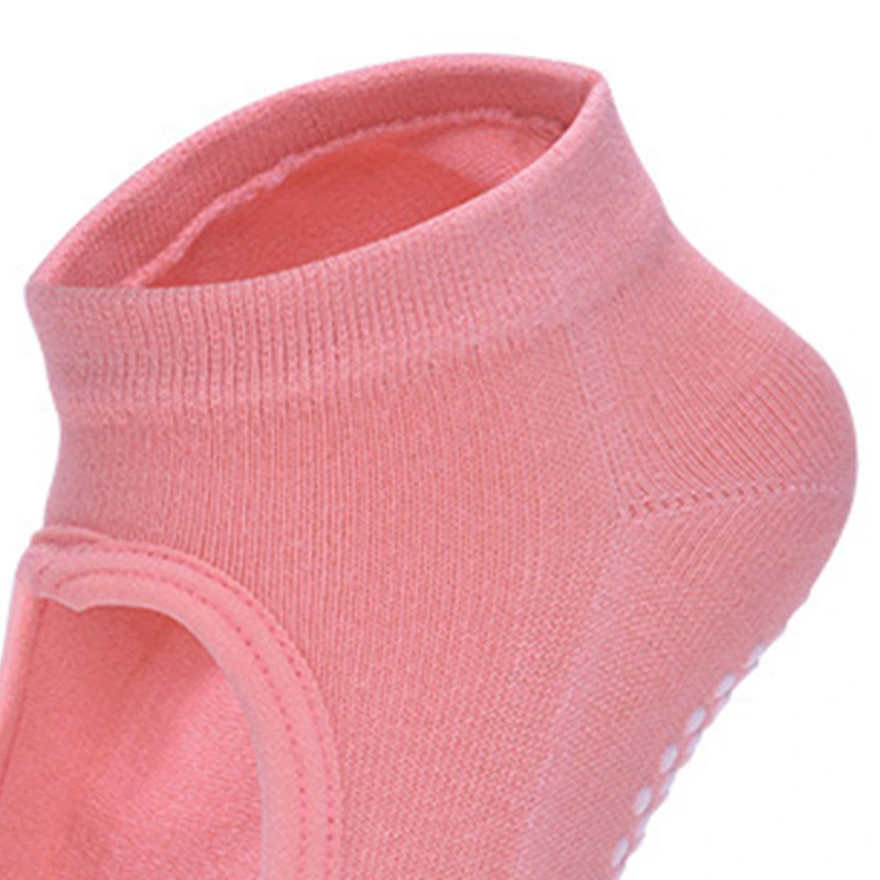 Yoga Socks Half Toes Breathable Open Instep Non Slip Soft Skin Friendly Combed Cotton Barre Pilates Socks Orange