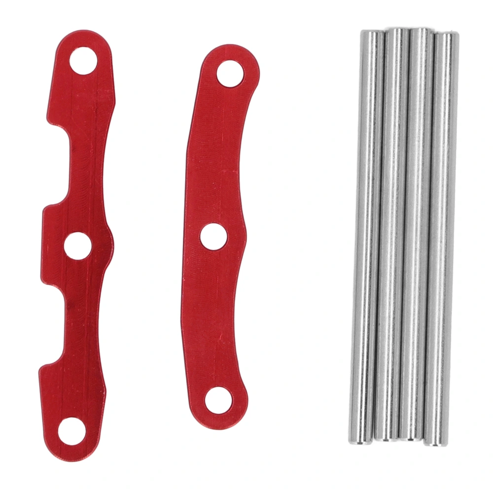 RC Front Rear Bulkhead Tie Bars Aluminum Alloy High Strength Stable Bulkhead Tie Bars for TRAXXAS SLASH 1/10 RC Car Red