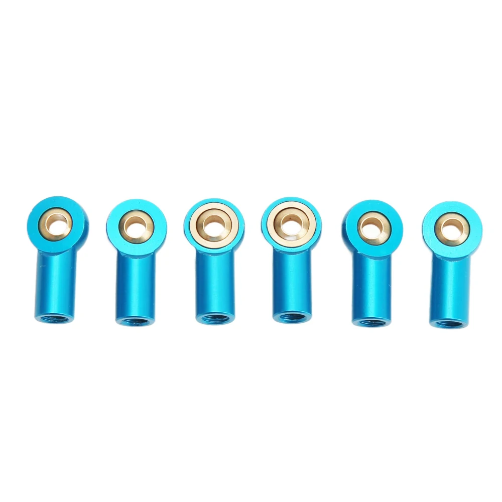 6Pcs Aluminum Alloy M3 Link Rod Tie Rod End Ball Head Joint Holder for 1/10 RC Car Blue