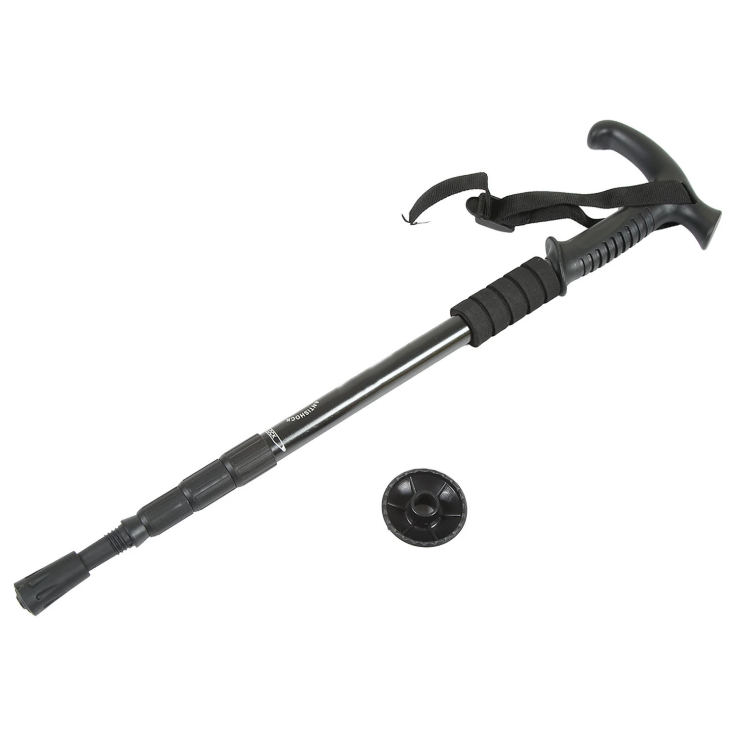 Hiking Poles with Mud Basket Aluminum Alloy Telescopic Hiking Stick Shock Absorption 4 Sections Walking Stick for Outdoor Camping L Handle