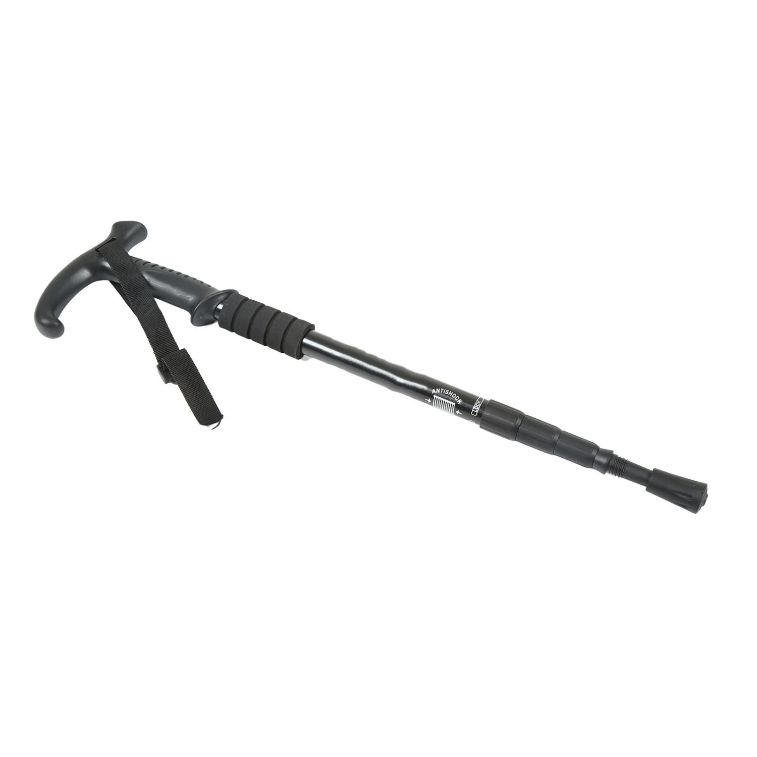 Hiking Poles with Mud Basket Aluminum Alloy Telescopic Hiking Stick Shock Absorption 4 Sections Walking Stick for Outdoor Camping L Handle