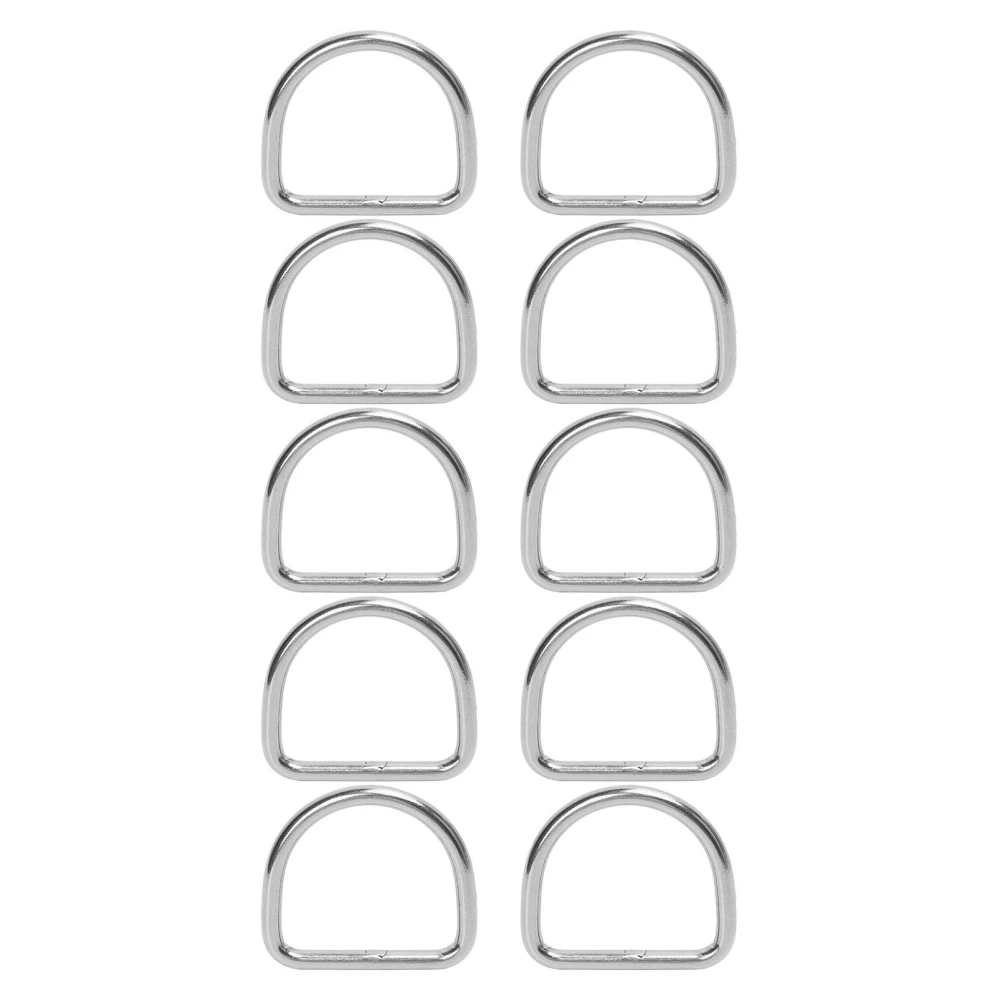 10 PCS 316 Stainless Steel D Ring Seamless Welded Hardware D Buckle Ring Surfboard Kayak Accessories 6mm 50x47x6mm/2.0x1.9x0.2in