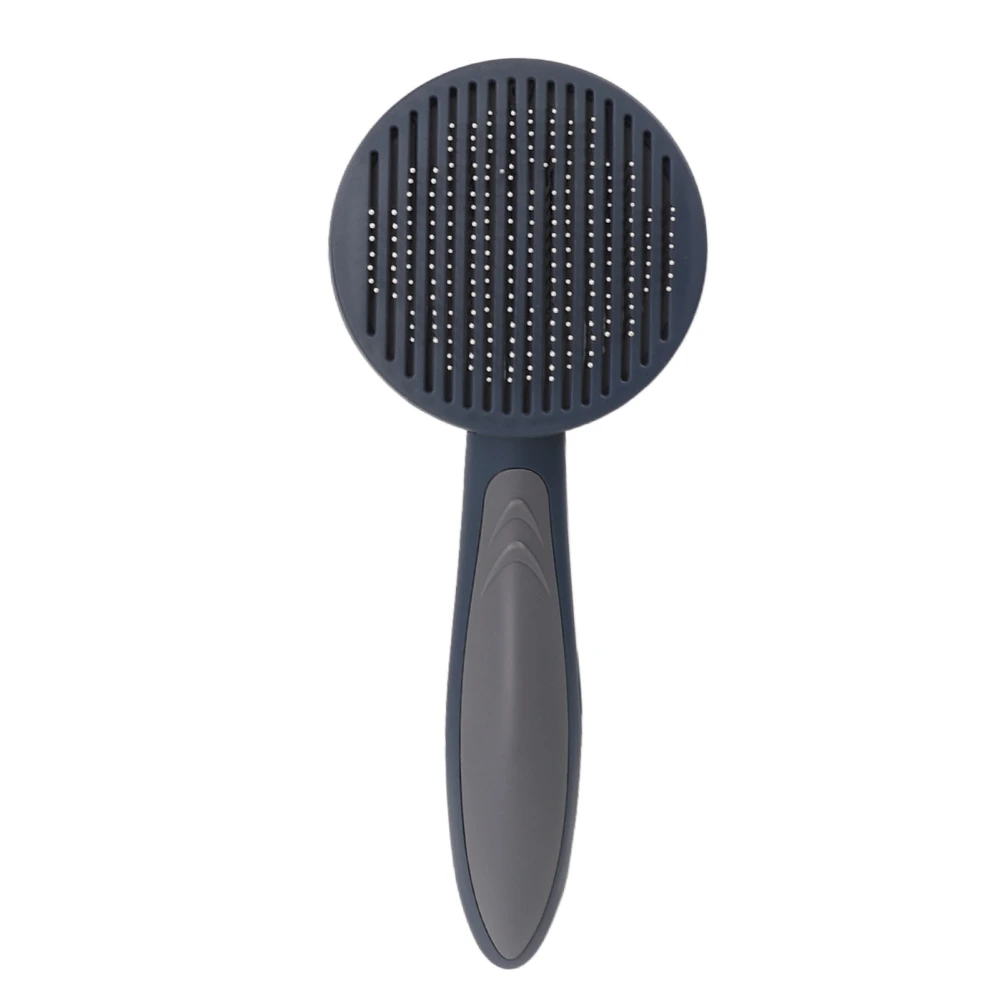 Pet Slicker Brush Ergonomic Antiskid Hair Shedding Self Cleaning Grooming Comb for Cat Grey