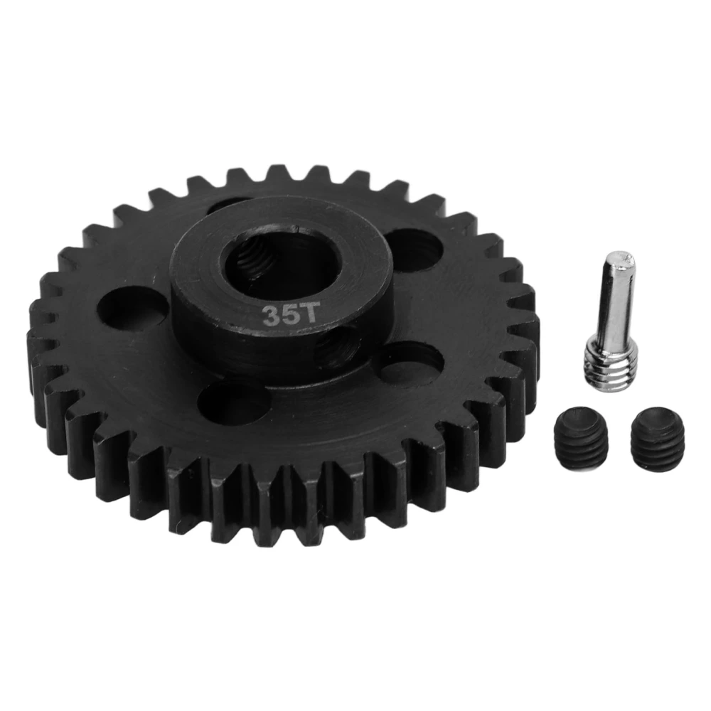 35T RC Middle Transmission Gear Steel Rust Proof Spool Gear for Arrma 1/7 RC 1/8 Series Cars Black