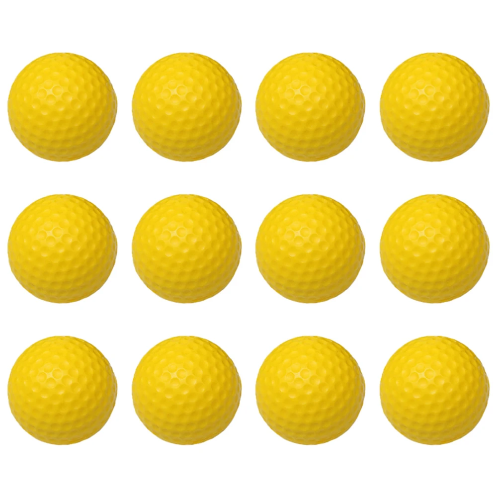 42.6mm Golf Ball PU Soft Monolayer Golf Training Ball for Indoor Practice Accessory Yellow 12PCS