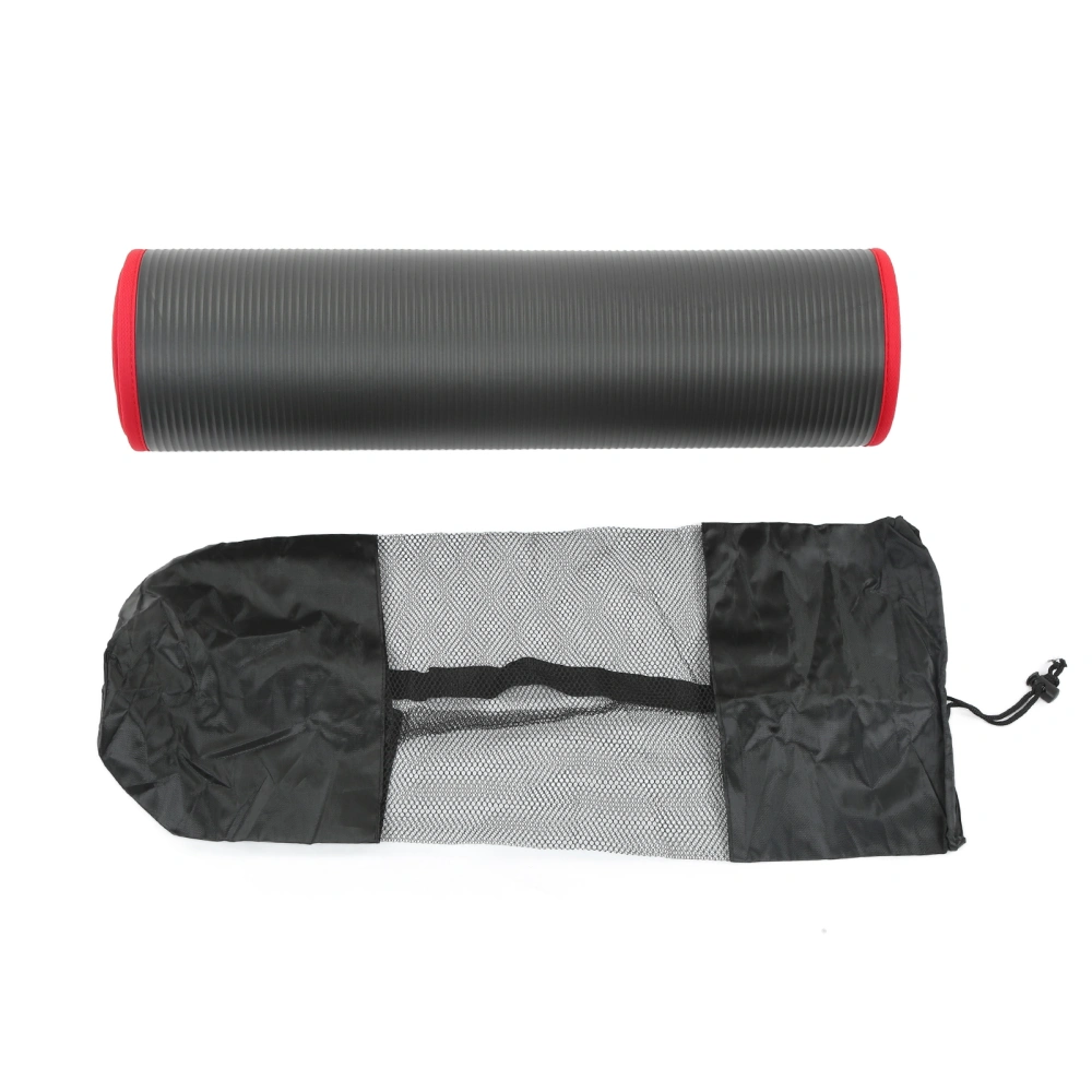 Yoga Mat Home Dancing Fitness Floor Mat Soundproof Non Slip Thick Yoga Mat Hemmed Black