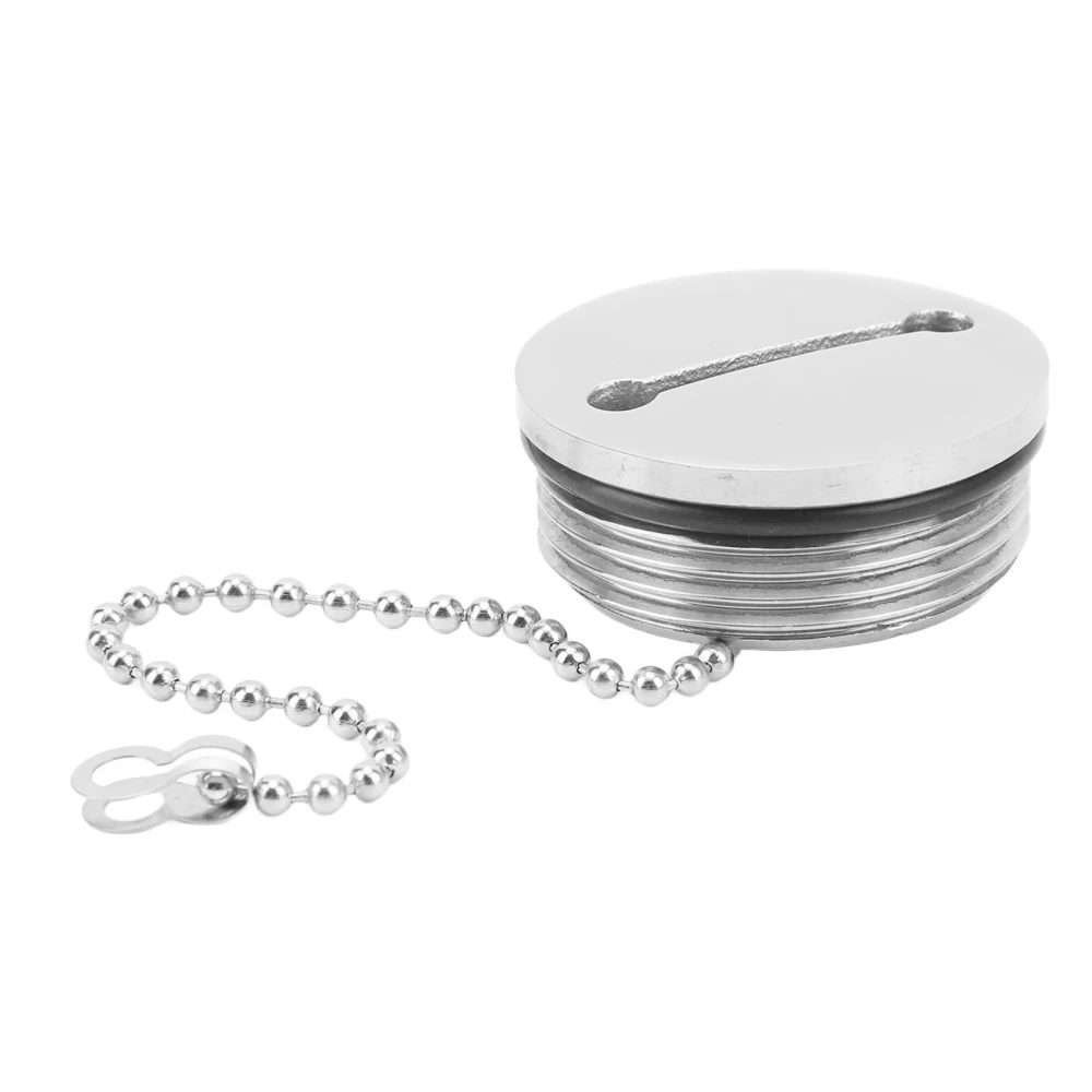 Boat Marine Fuel Tank Cap Deck Fill Filler Boat Accessories Stainless Steel Deck Fill Cap with Chain Marine Hardware Accessories 38MM