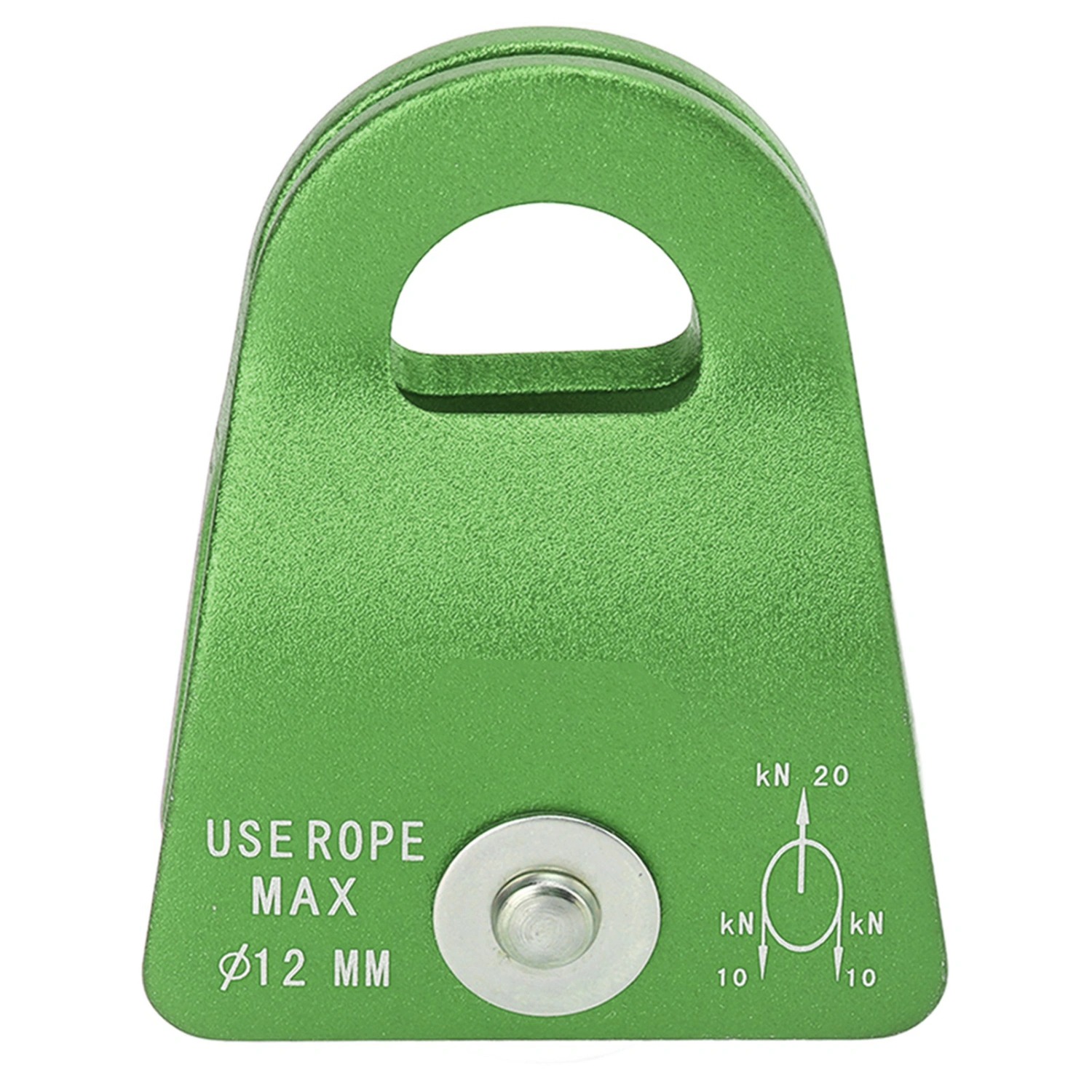 20KN Climbing Pulley Aluminum Mg Alloy Downhill Side Plate Single Pulley for Mountaineering Skiing Green