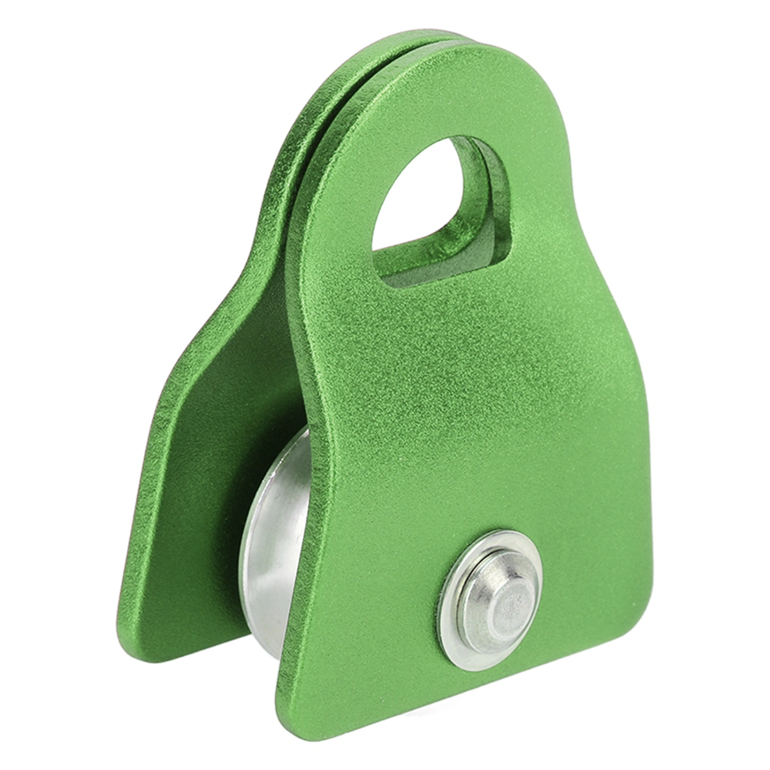20KN Climbing Pulley Aluminum Mg Alloy Downhill Side Plate Single Pulley for Mountaineering Skiing Green
