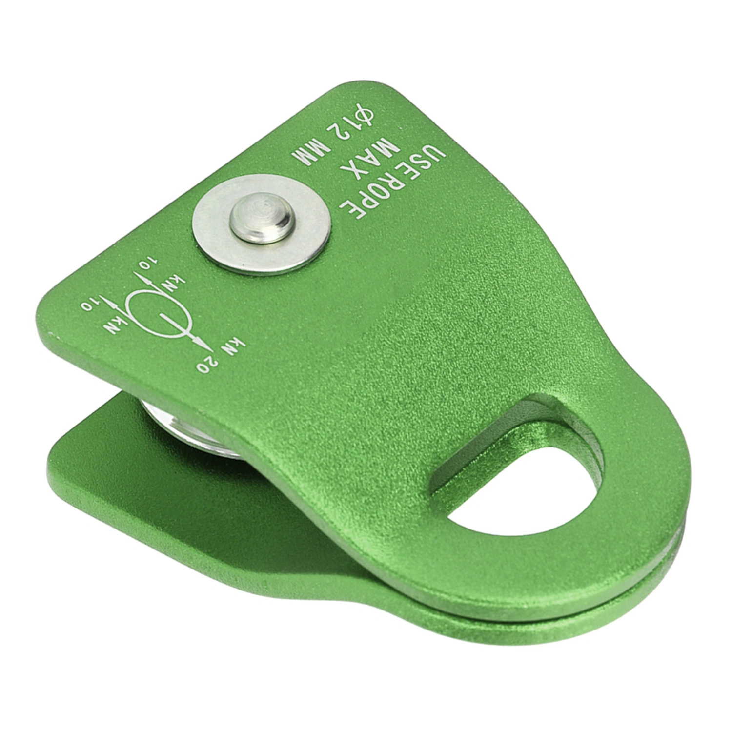 20KN Climbing Pulley Aluminum Mg Alloy Downhill Side Plate Single Pulley for Mountaineering Skiing Green