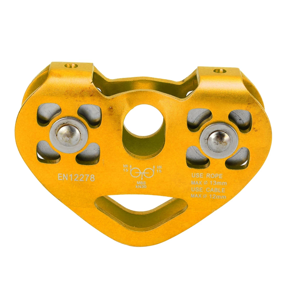 Double Climbing Zipline Pulley Heart Shaped Aerial Transport Ropeway Pulley for Scenic Cableway Gold