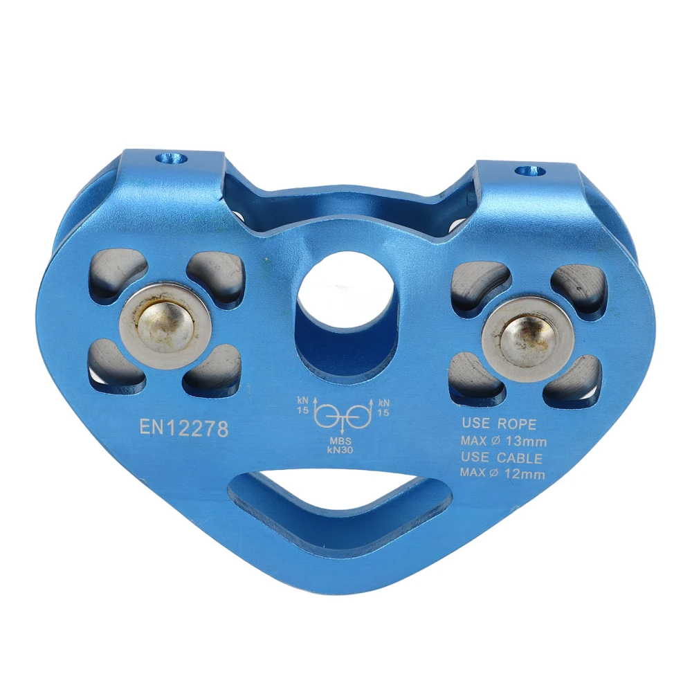 Double Climbing Zipline Pulley Heart Shaped Aerial Transport Ropeway Pulley for Scenic Cableway Blue