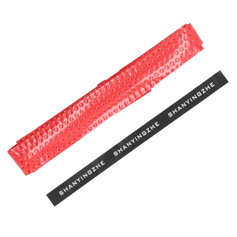 BuyWeek PU Tennis Racket Overgrip Comfortable Hand Feeling Non Slip Badminton Grip Tape for Outdoor Exercise Red