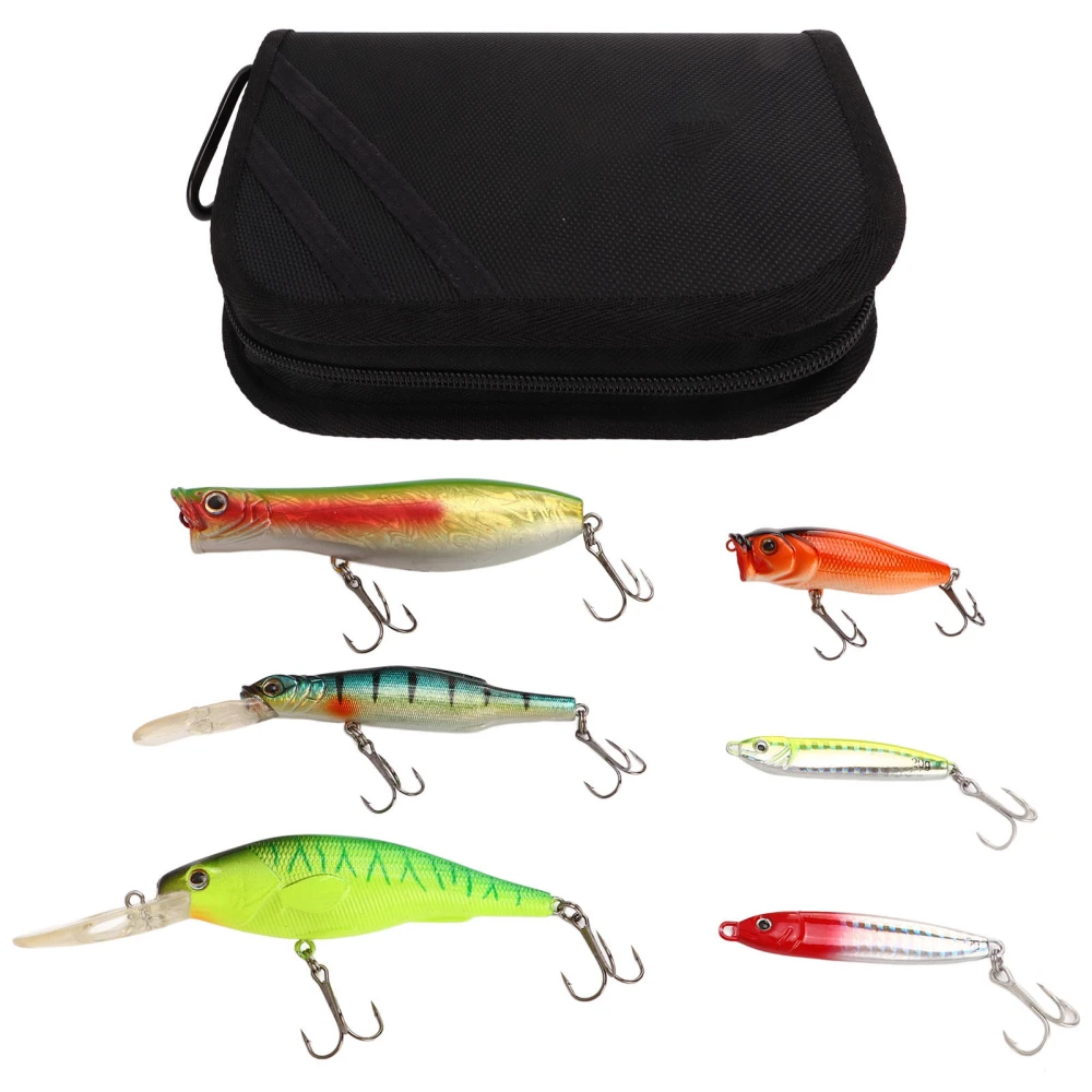 Plastic Fishing Lures Baits Kit Set Portable Fishing Tackle Set with Storage Bag for Freshwater Saltwater