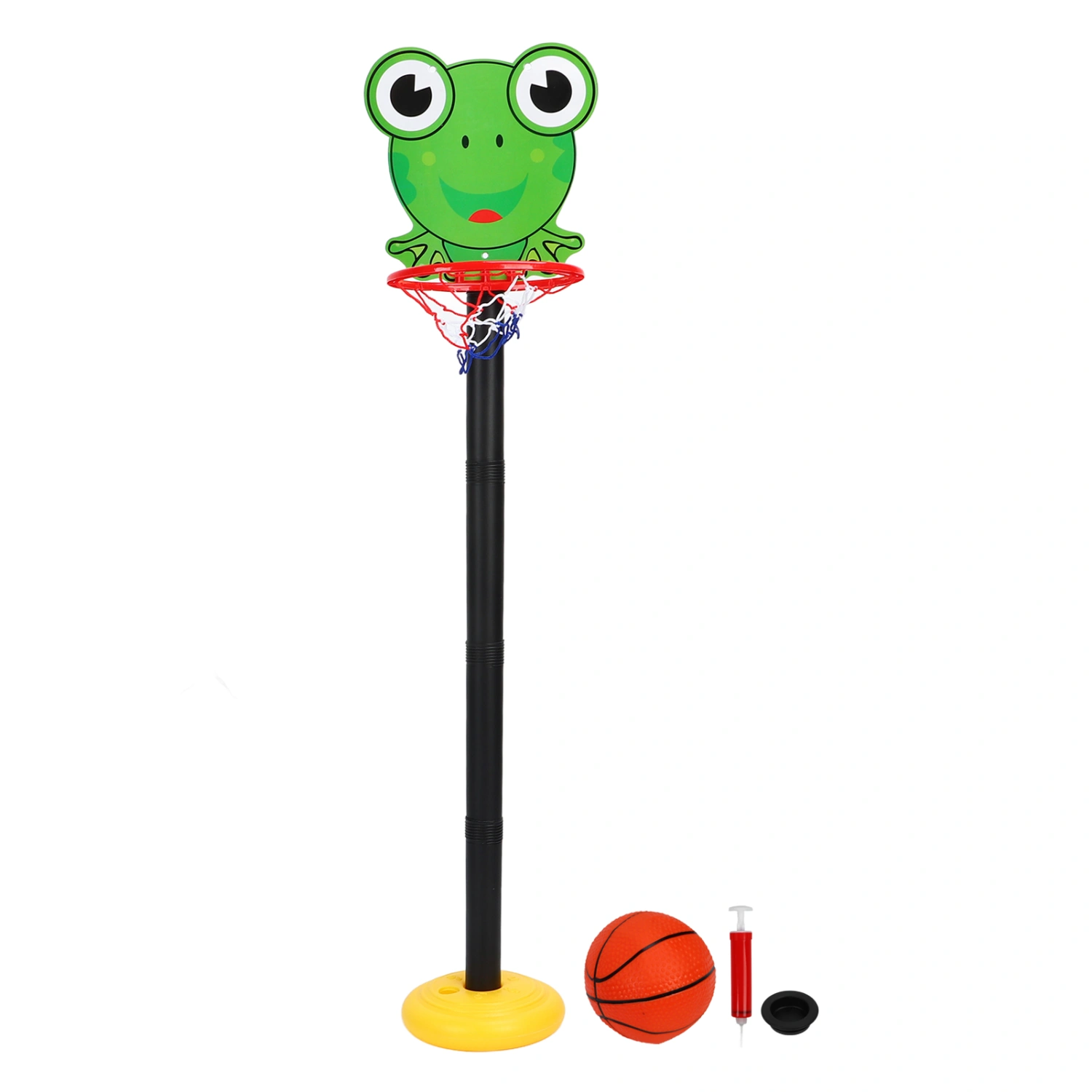 Basketball Playing Set Height Adjustable Frog Pattern Stand Basketball Holder Hoop for Children