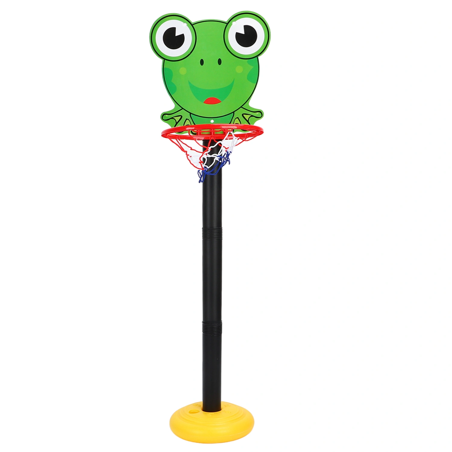 Basketball Playing Set Height Adjustable Frog Pattern Stand Basketball Holder Hoop for Children