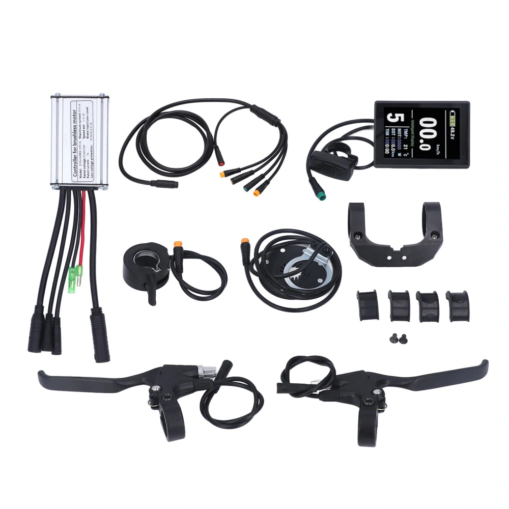 15A Electric Bike Motor Controller with LCD8S Panel Road Bike Fully Waterproof Conversion Kit for 250W Motor