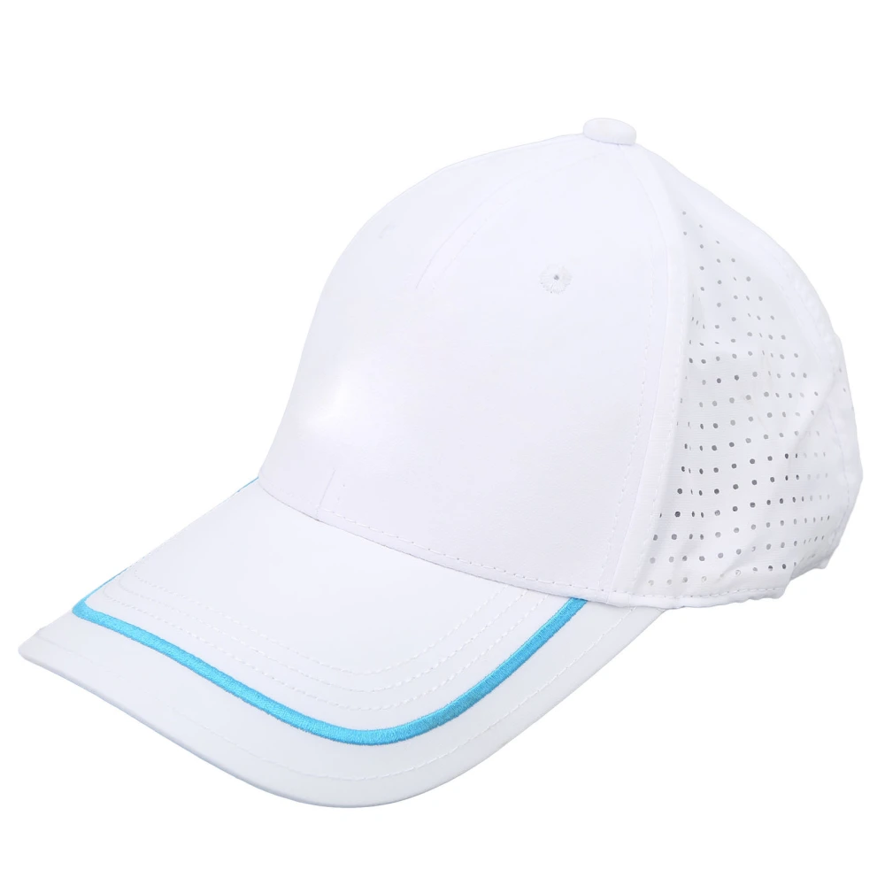 Golf Net Cap Full Cotton Breathable Sun Block Adjustable Sweat Absorption Lining Hat for Outdoor Activities White