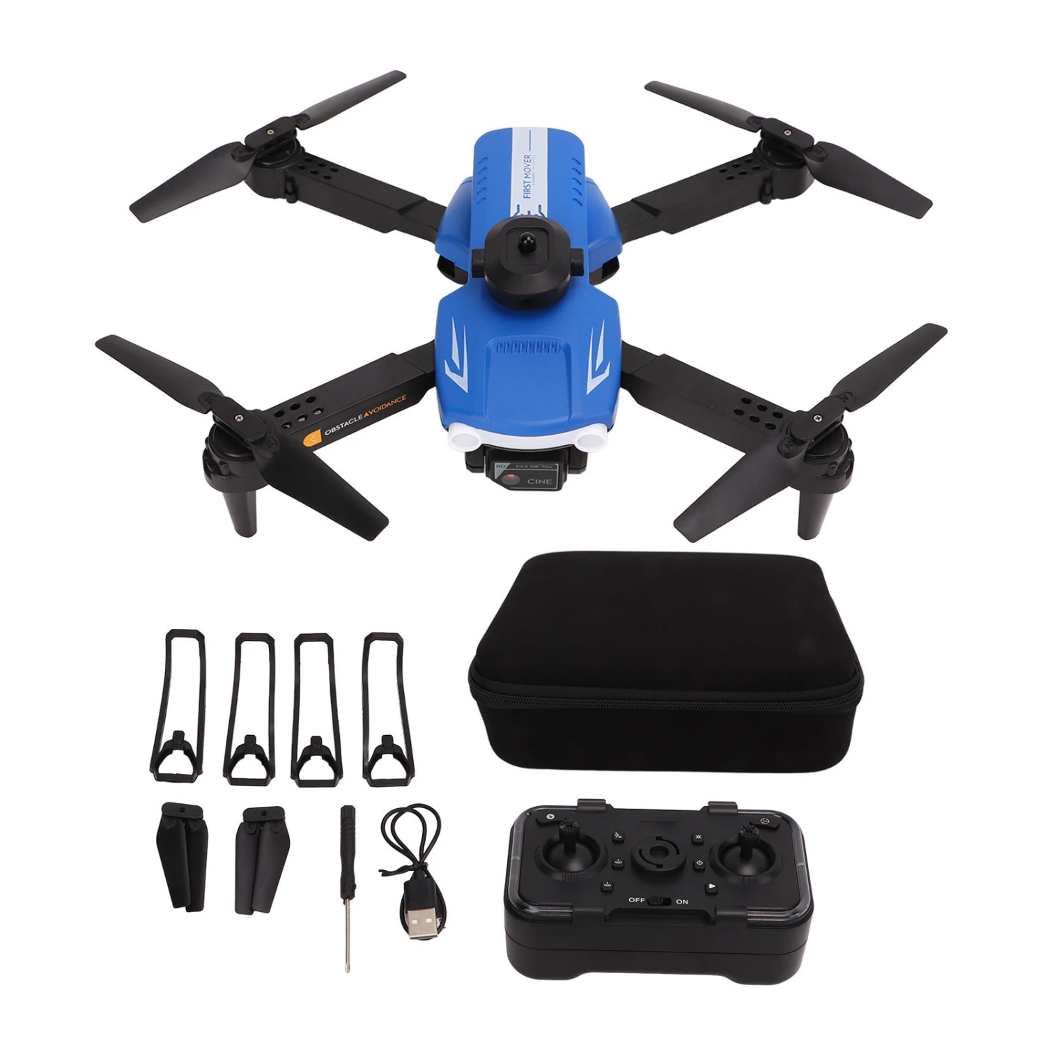 BuyWeek XT2 All Sides Obstacles Avoidance Drone 4K Dual Camera Aerial Photography Optical Flow Positioning Foldable Quadcopter Toys Gifts Blue