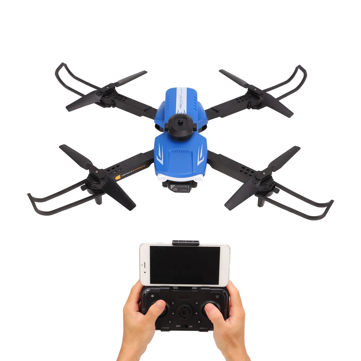BuyWeek XT2 All Sides Obstacles Avoidance Drone 4K Dual Camera Aerial Photography Optical Flow Positioning Foldable Quadcopter Toys Gifts Blue