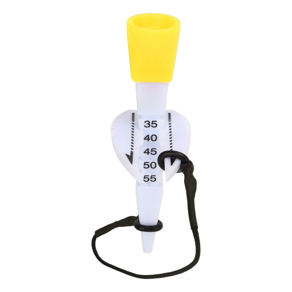 Golf Tees Plastic Silicone 35 to 55mm Adjustable Range Golf Accessories with Scales for Course Ground Yellow