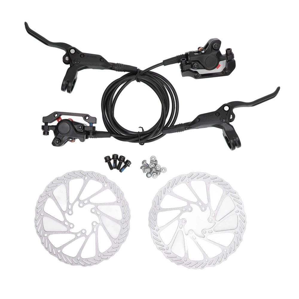 2pcs Electric Bike Hydraulic Disc Brakes 4 Piston Front Rear Oil Pressure Disc Brake Set for Modification