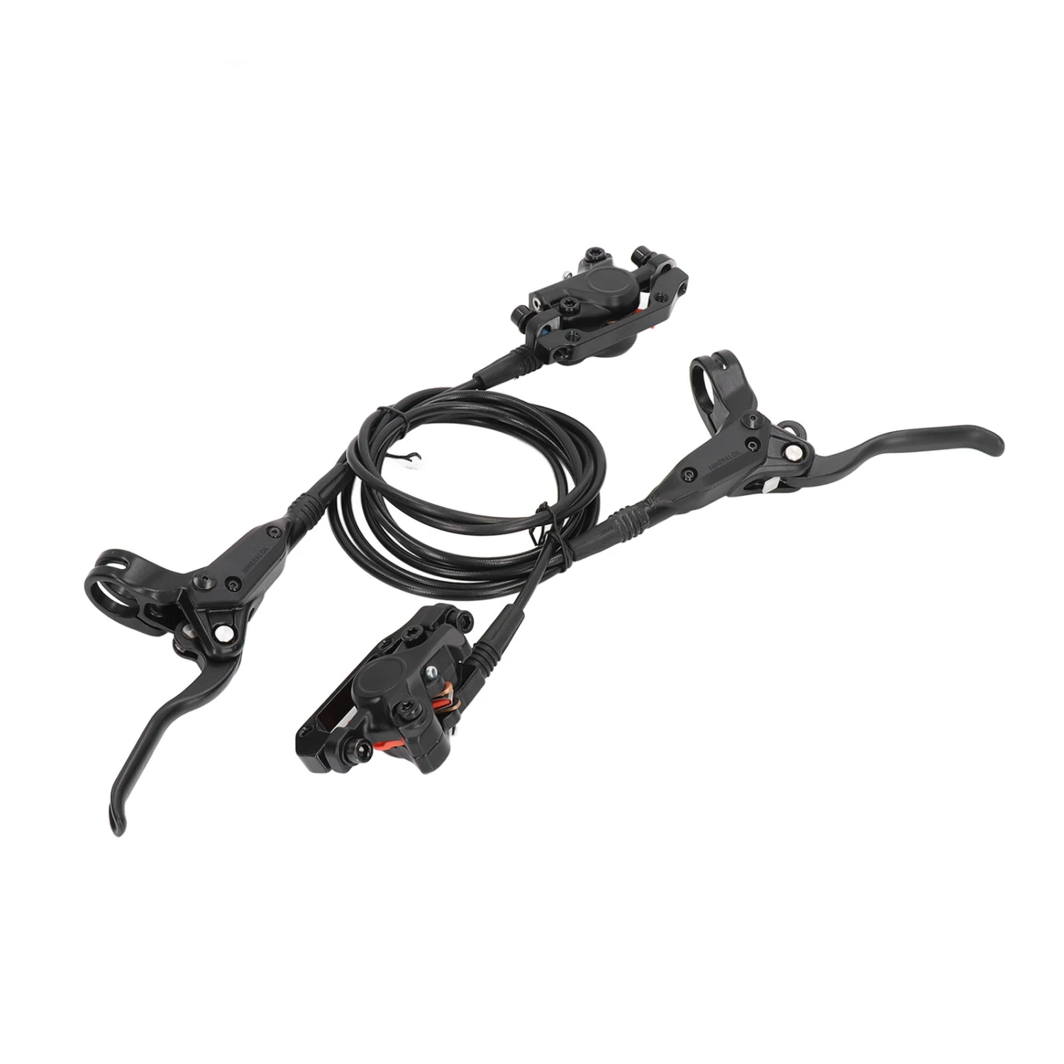 2pcs Electric Bike Hydraulic Disc Brakes 4 Piston Front Rear Oil Pressure Disc Brake Set for Modification