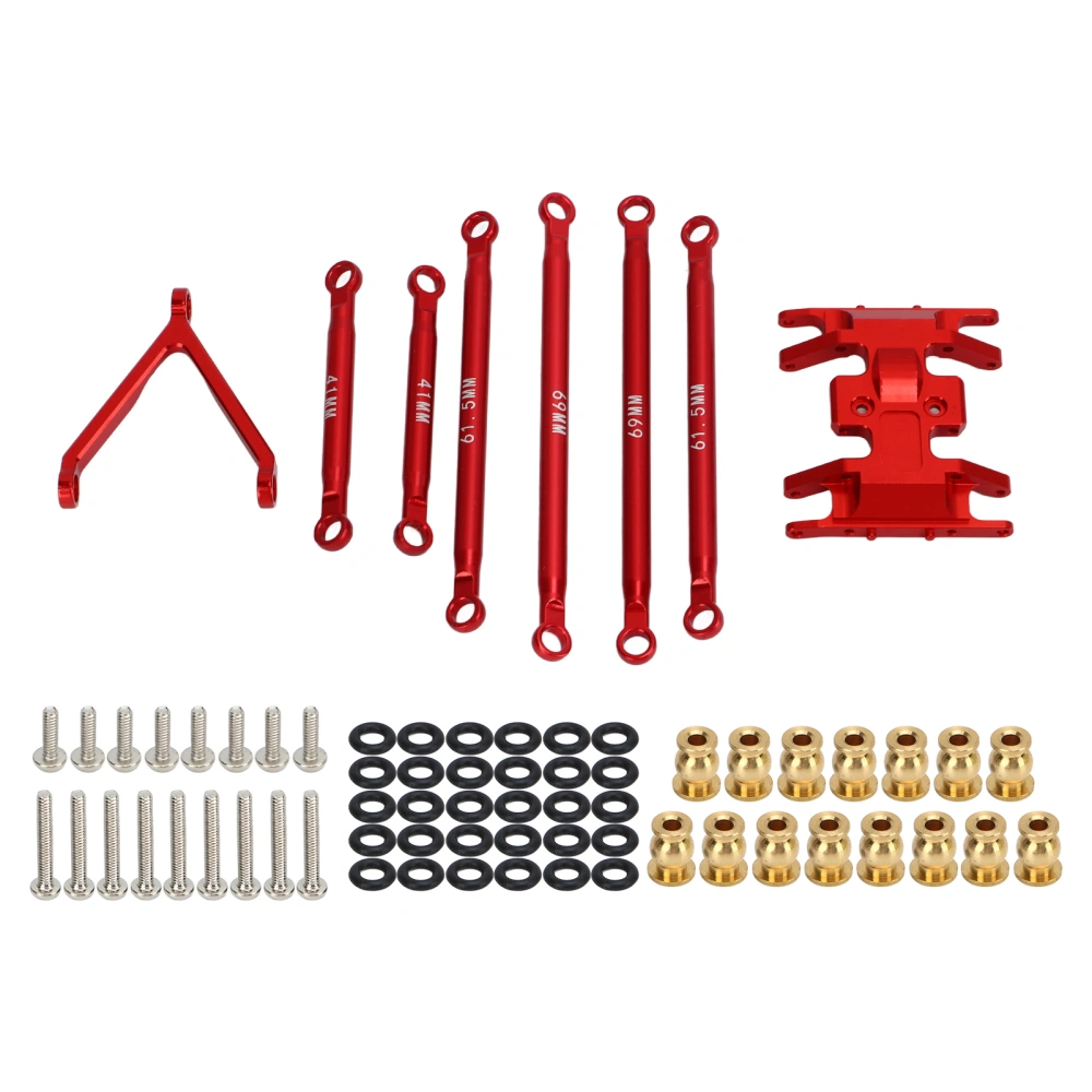 Upgrade Aluminum Link Set Anti Corrosion Rust Proof Suspension Links Set for Axial SCX24 1/24 Model RC Car Red