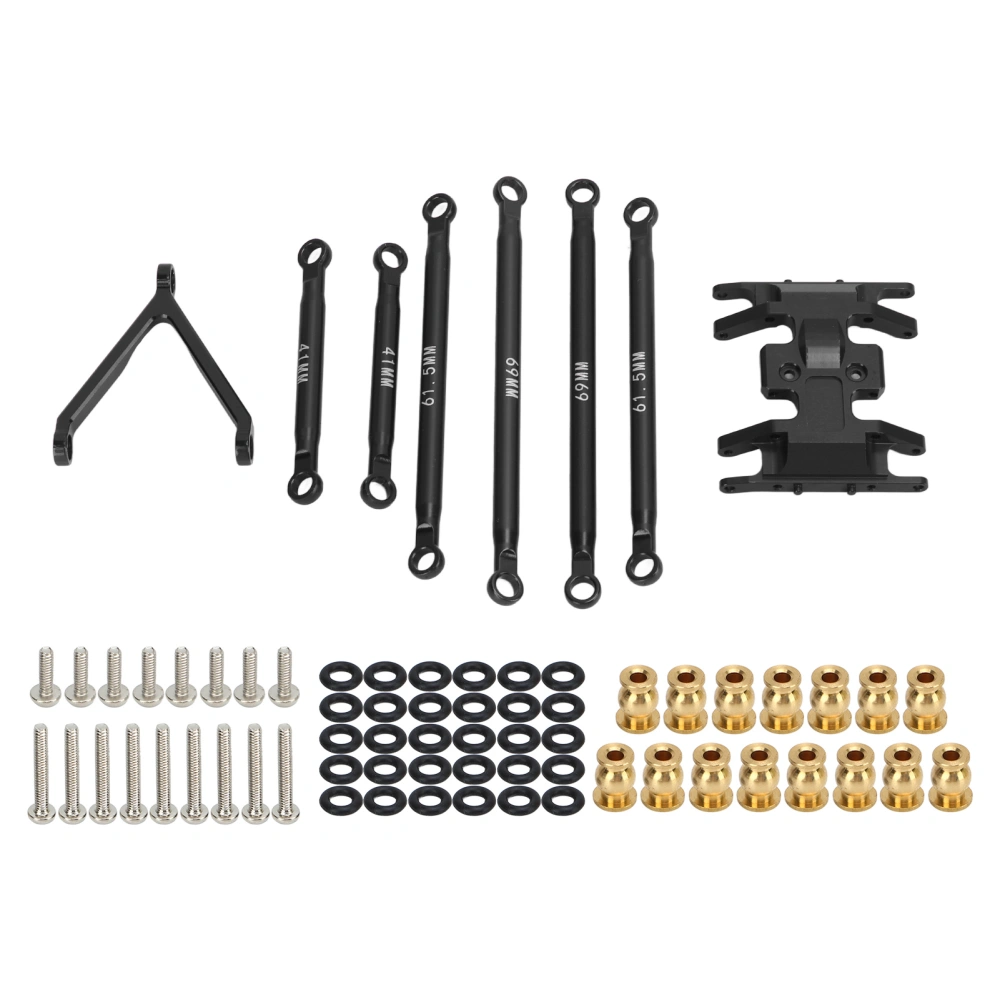 Upgrade Aluminum Link Set Anti Corrosion Rust Proof Suspension Links Set for Axial SCX24 1/24 Model RC Car Black