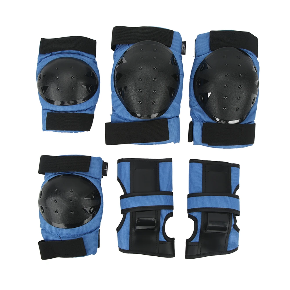 6pcs Knee Pads Protective Kit PP Sponge Oxford Cloth Elbow Palm Pad for Skating Cycling Blue