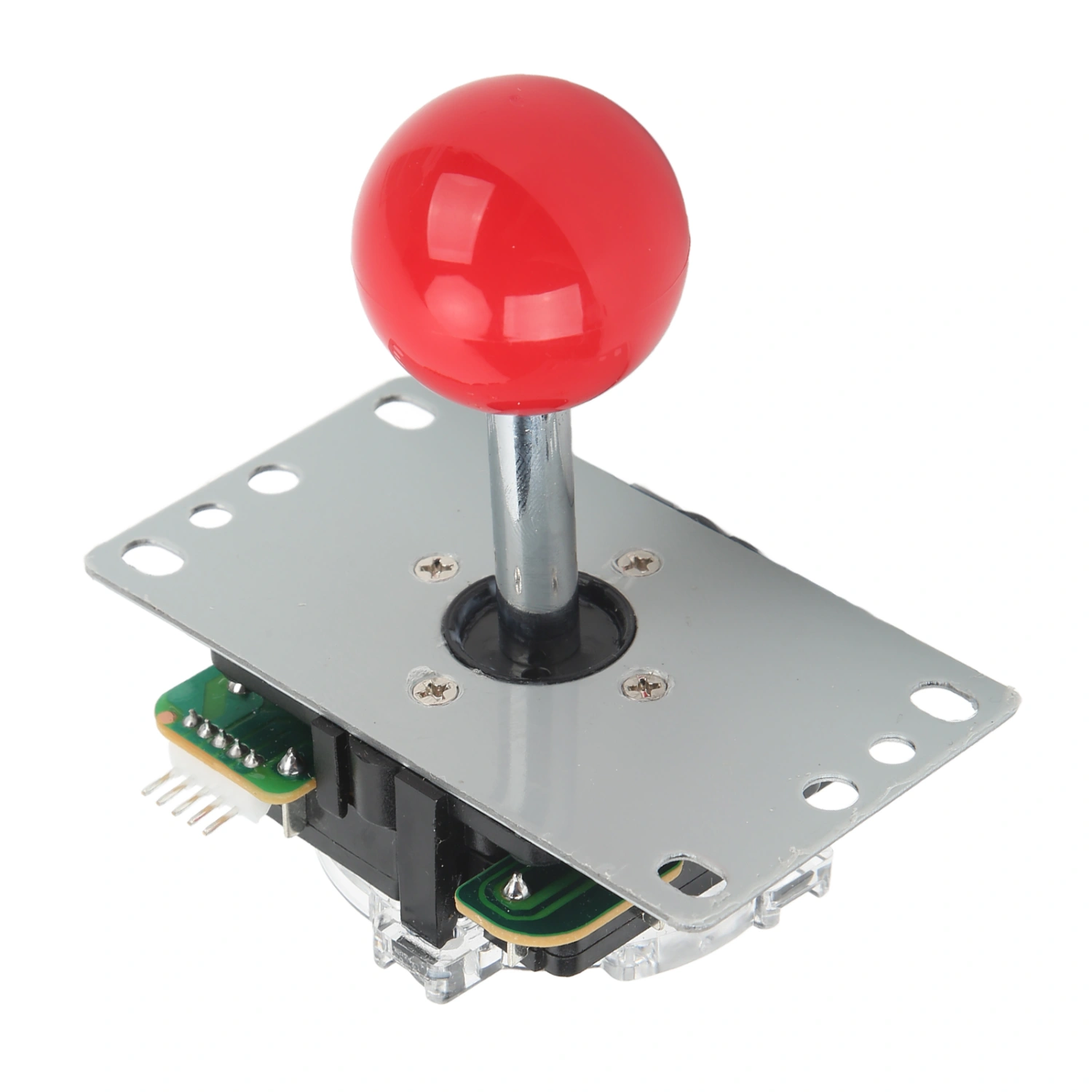 Arcade Joystick Gamepad DIY Joystick Arcade Game Fighting Stick Replacement Parts Pin Circuit Board with Ball Head Red