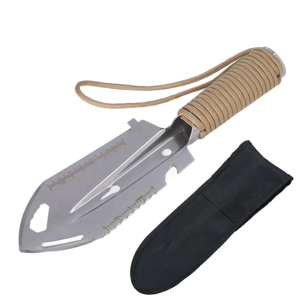 Mini Trowel Backpacking Shovel Multifunctional Stainless Steel for Gardening Planting Outdoor Survival Silver