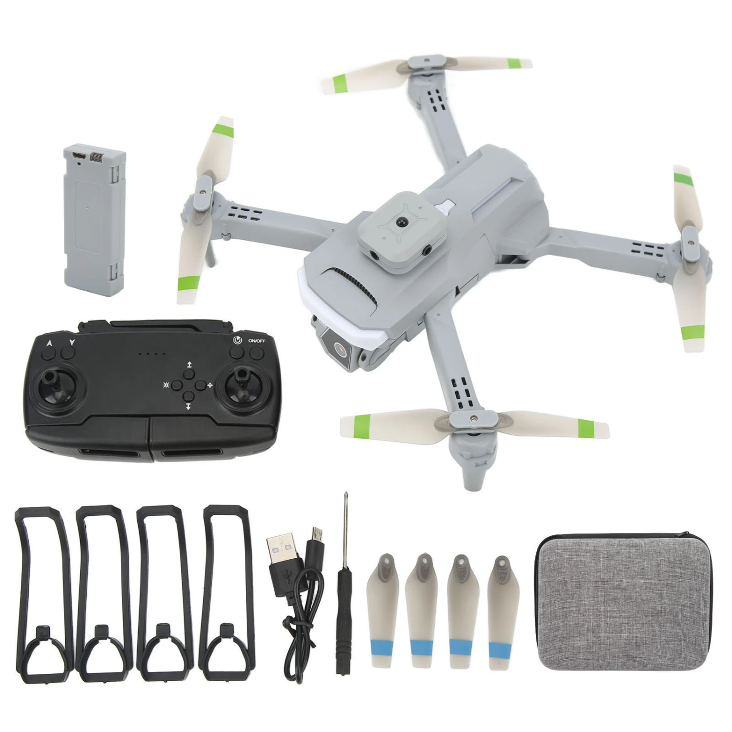 BuyWeek XT5 Drone 4K HD Dual Camera Aerial Photography Drone 4 Sides Obstacle Avoidance RC Quadcopter with Optical Flow Position Grey Dual Battery