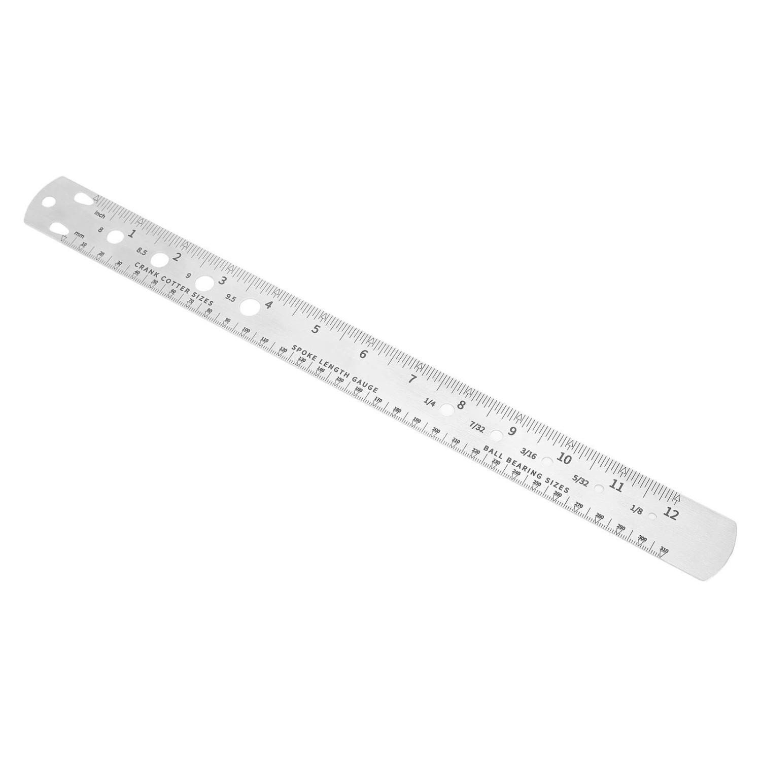 Bike Spoke Ruler Stainless Steel Double Sided Bicycle Measuring Tool for Crank Locking Screw