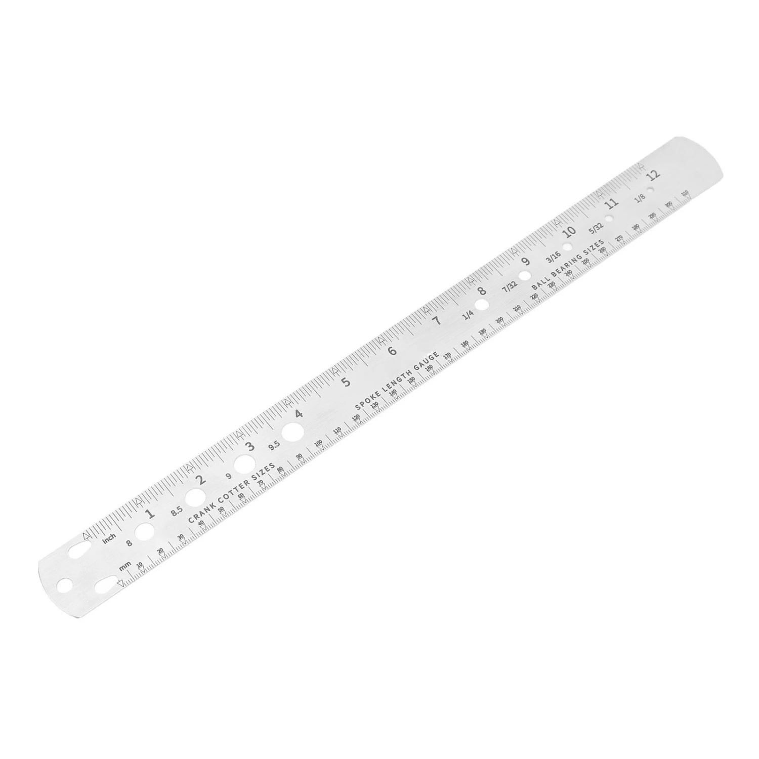 Bike Spoke Ruler Stainless Steel Double Sided Bicycle Measuring Tool for Crank Locking Screw