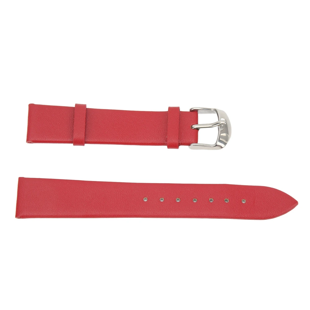 BuyWeek Watch Strap Leather Watchband Band Waterproof Odourless Universal Accessory for Replacement Red