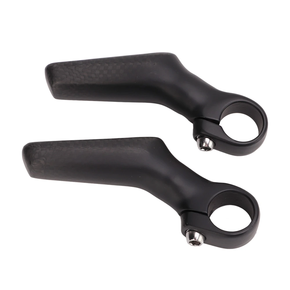 Mountain Bike Handlebars Bar Ends 1 Pair Carbon Fiber 3K L Shape Ergonomic Road Bike Bar Ends for 22.2mm Bike Handlebar Matte