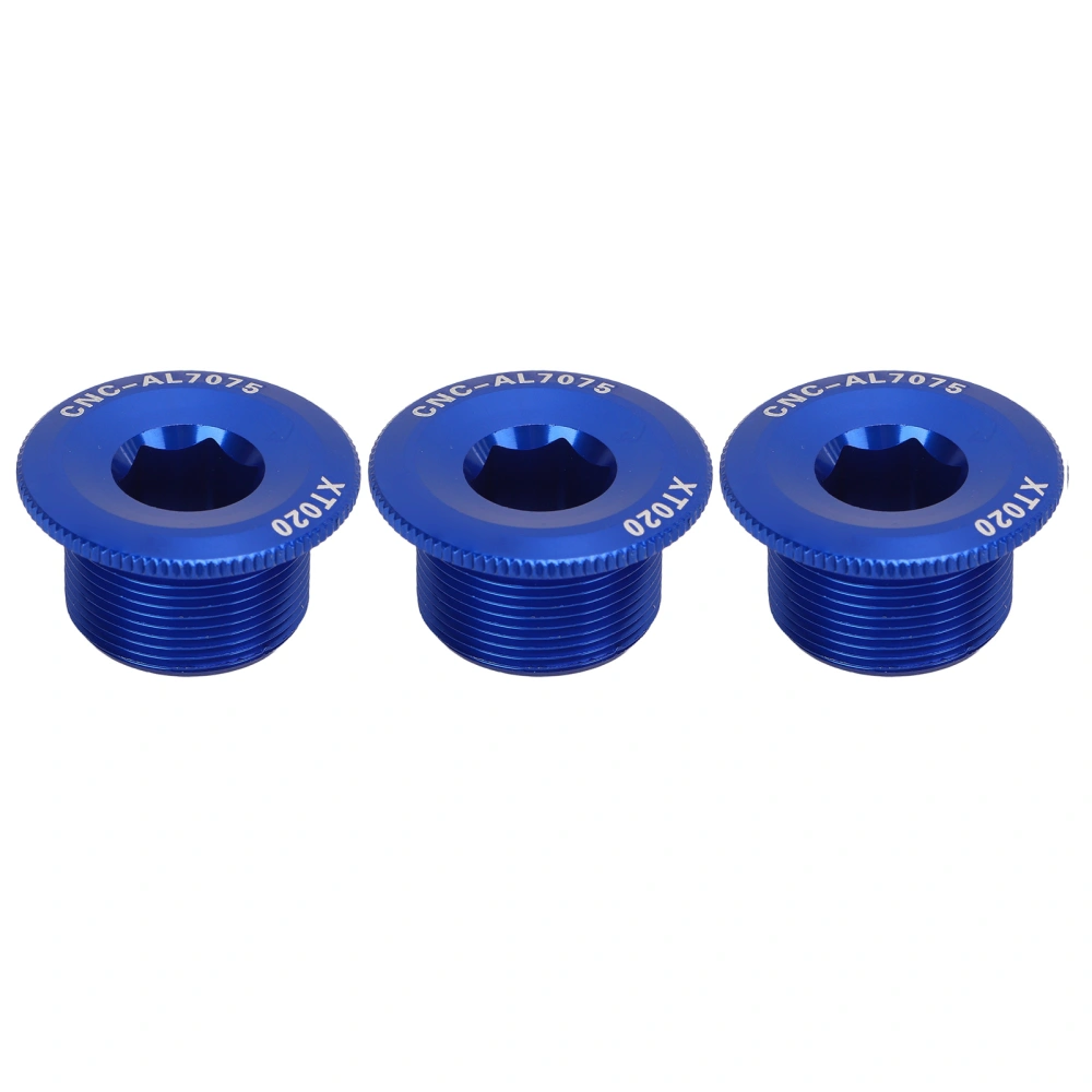 3pcs M20 Crank Cover Screws Rustproof Corrosion Resistant Aluminum Alloy Bike Crank Cover Screws for Mountain Bike Blue