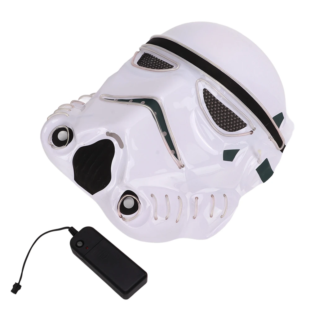 EL Glowing Mask Halloween LED Light Up Mask for Festival Cosplay Costume Parties Clear Blue