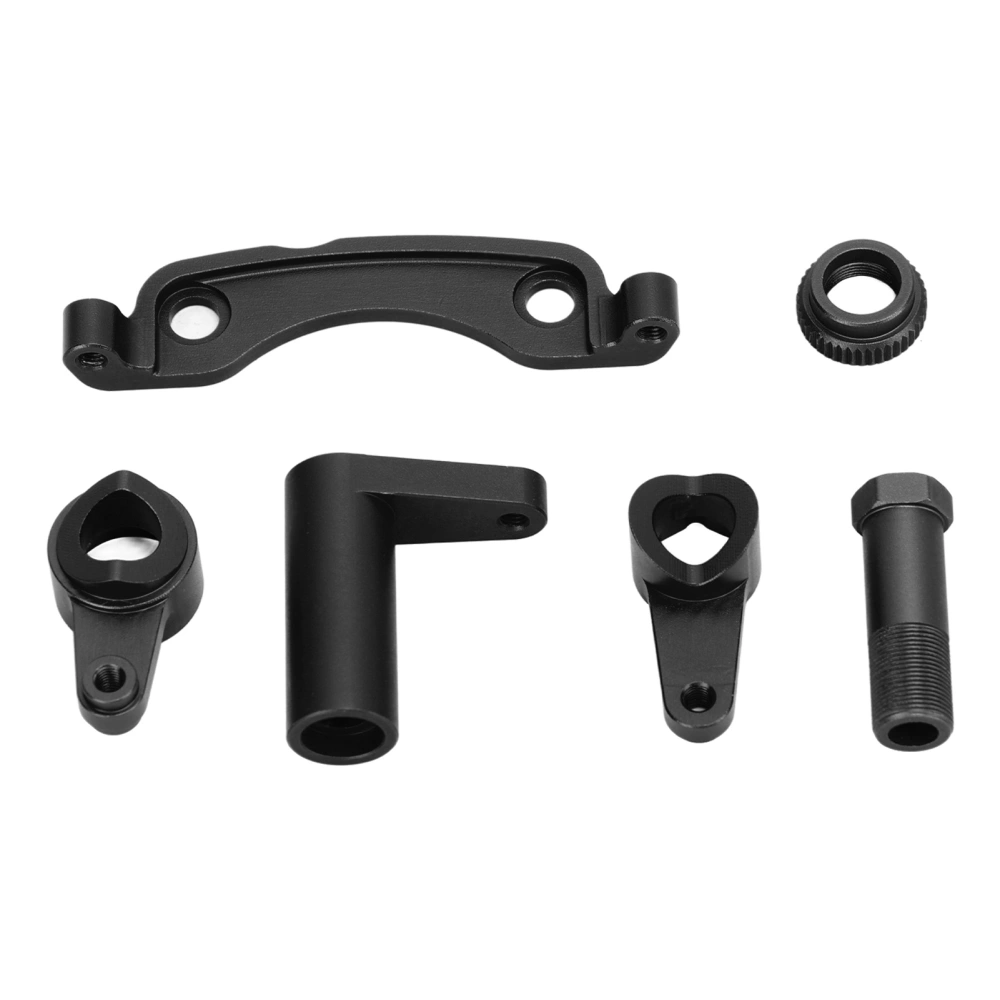 RC Car Steering Group Assembly Set High Strength Aluminum Alloy RC Steering Assembly Set for ZD Racing 10 RC Off Road Car Black