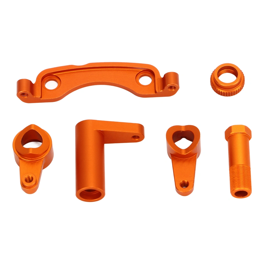 RC Car Steering Group Assembly Set High Strength Aluminum Alloy RC Steering Assembly Set for ZD Racing 10 RC Off Road Car Orange