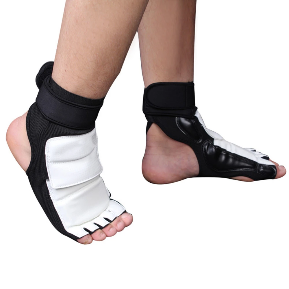 Taekwondo Foot Protector Double Fixation Elastic Cloth Surrounding Design Comfortable Taekwondo Foot Gear for Kids Foot Protector L