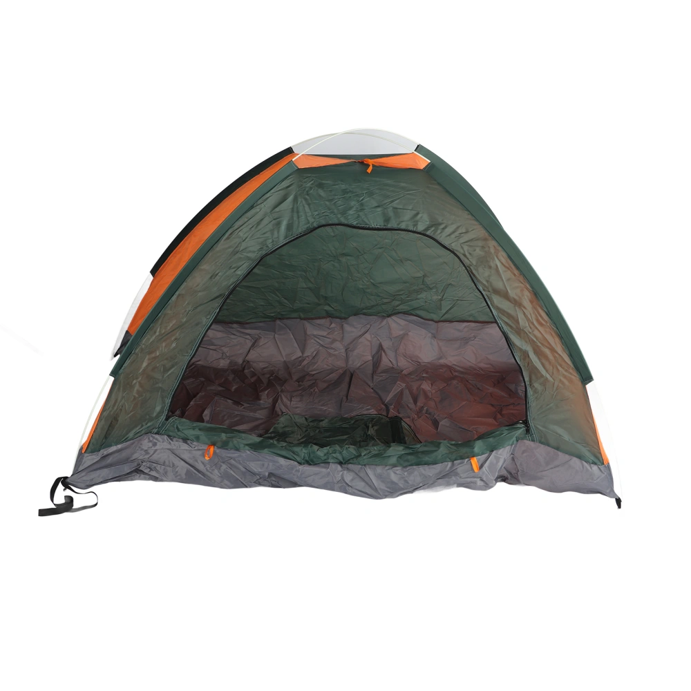 Automatic Setup Tent Large Capacity Waterproof Rainproof Tent for Outdoor Camping Traveling Green and Orange 1‑2 Person Single Door No Skylight