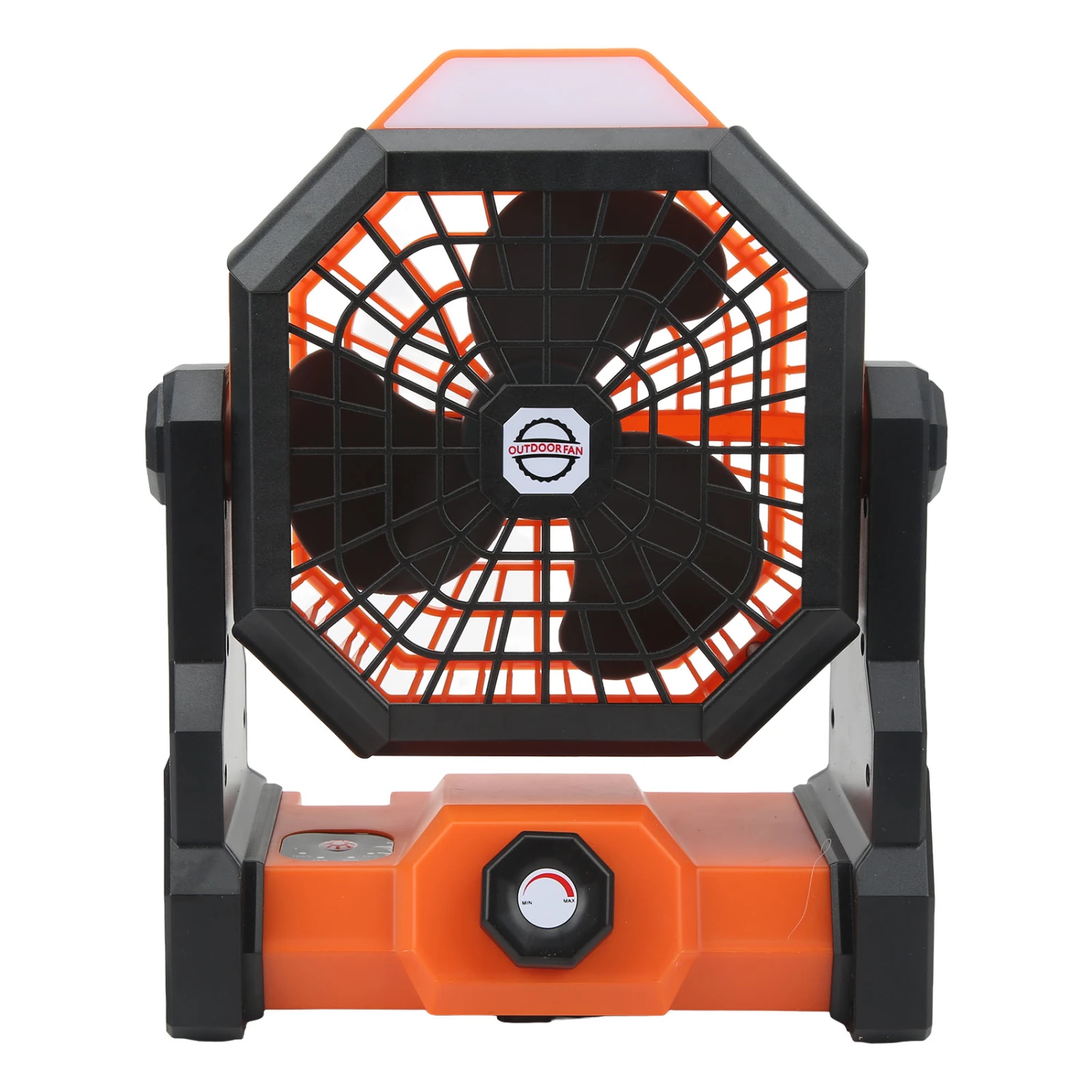 Outdoor Camping Fan ABS Stepless Lighting Portable 7800mah 5V Rechargeable Light for Traveling Black and Orange