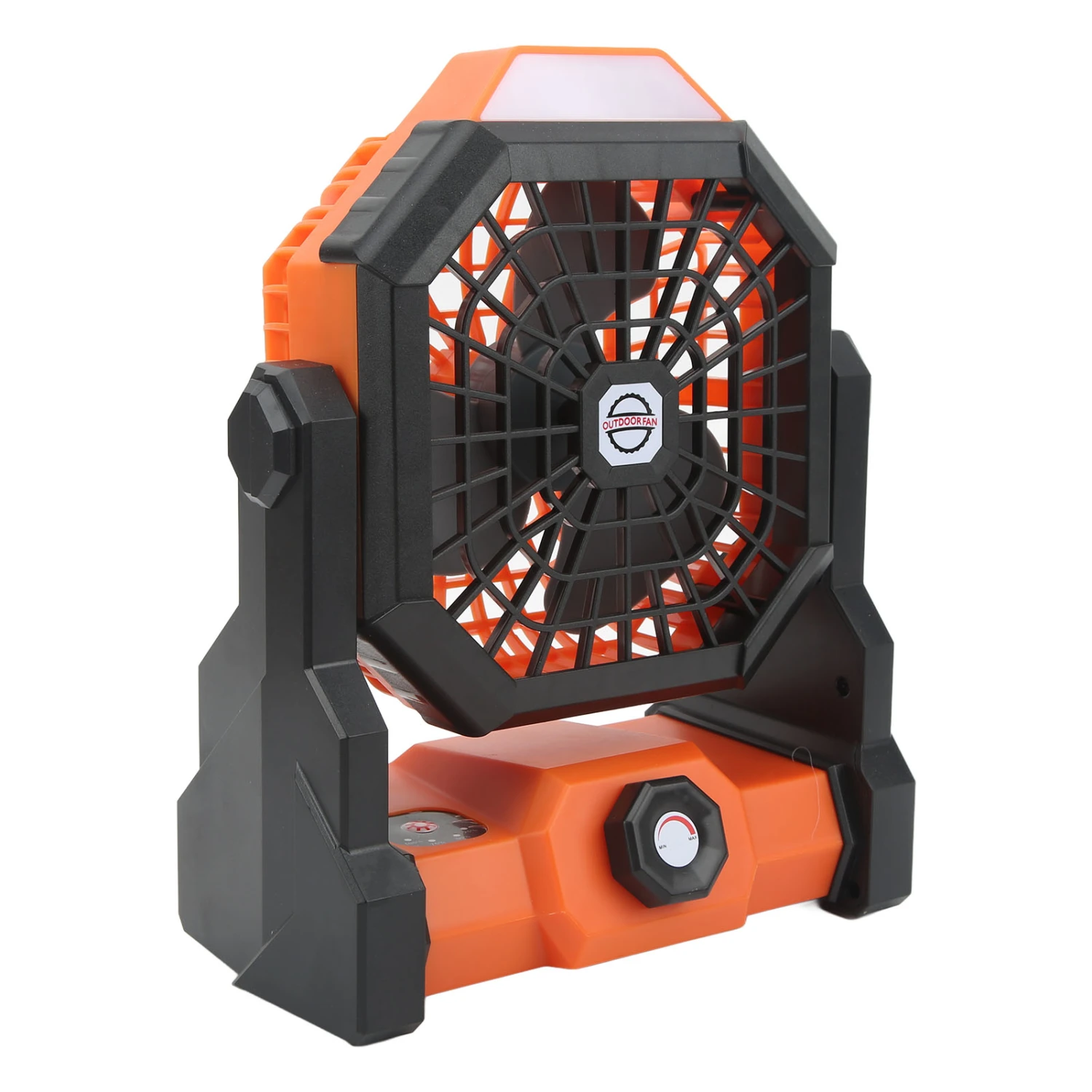 Outdoor Camping Fan ABS Stepless Lighting Portable 7800mah 5V Rechargeable Light for Traveling Black and Orange