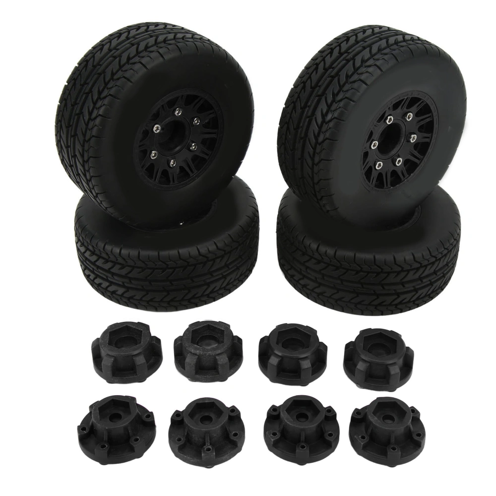 RC Short Course Truck Tires Strong Cushioning 1/10 RC Short Course Truck Wheel with Hex Adapter for ARRMA Black