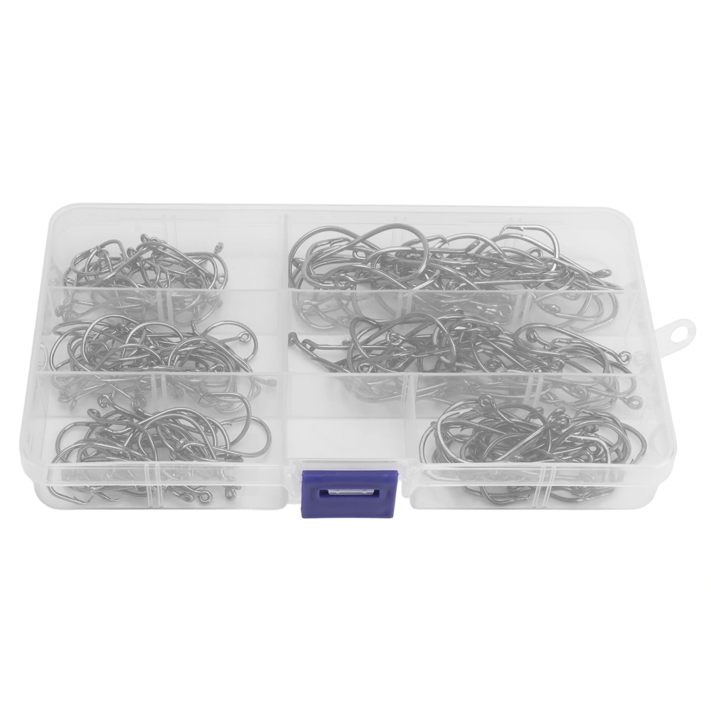 160Pcs High Carbon Steel Fishing Hooks Barbed Fish Hooks with Storage Box for Saltwater Freshwater